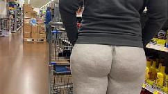 Giant booty goes walmart shopping with a deep fucking wedgie